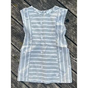 Hanna Andersson Play Happy Dress 100cm 4T Gray White Stripes‎ Stars Cotton GUC